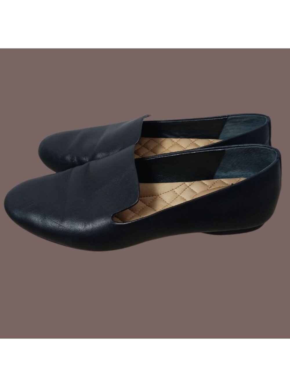 Birdies Black Leather Quilted Insole Slip On Loafers Womens Size 8 - Picture 6 of 11